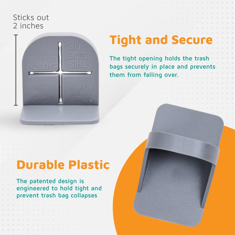PlasticMill Trash Bag Cinch - Trash Bag Holder for Trash Can - Trash Can Liner Holder to Keep Trash Bag From Slipping - Fits Most Standard Trash Cans (Putty, 6-Pack) - Image 3